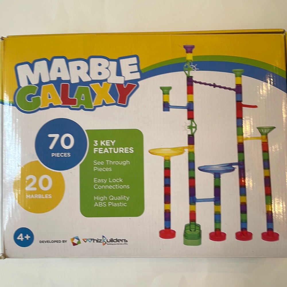 Marble Galaxy 70 piece 20 marbles marble run EUC STEM